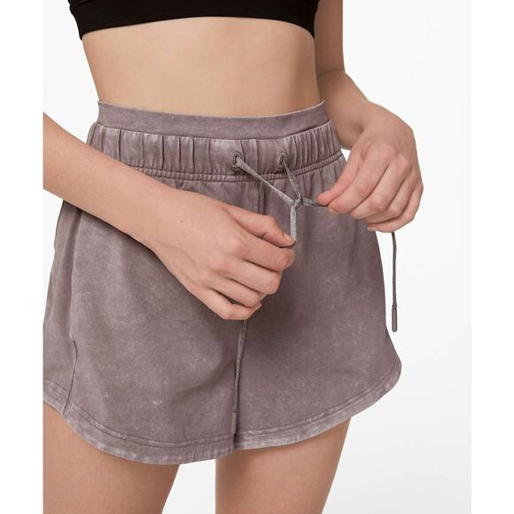 LULULEMON Inner Glow Short 3" Washed Half Moon High Rise Sweatshorts Women's 2 - Picture 2 of 10